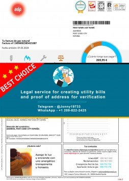 New EDP electricity utility bill Spain Sample